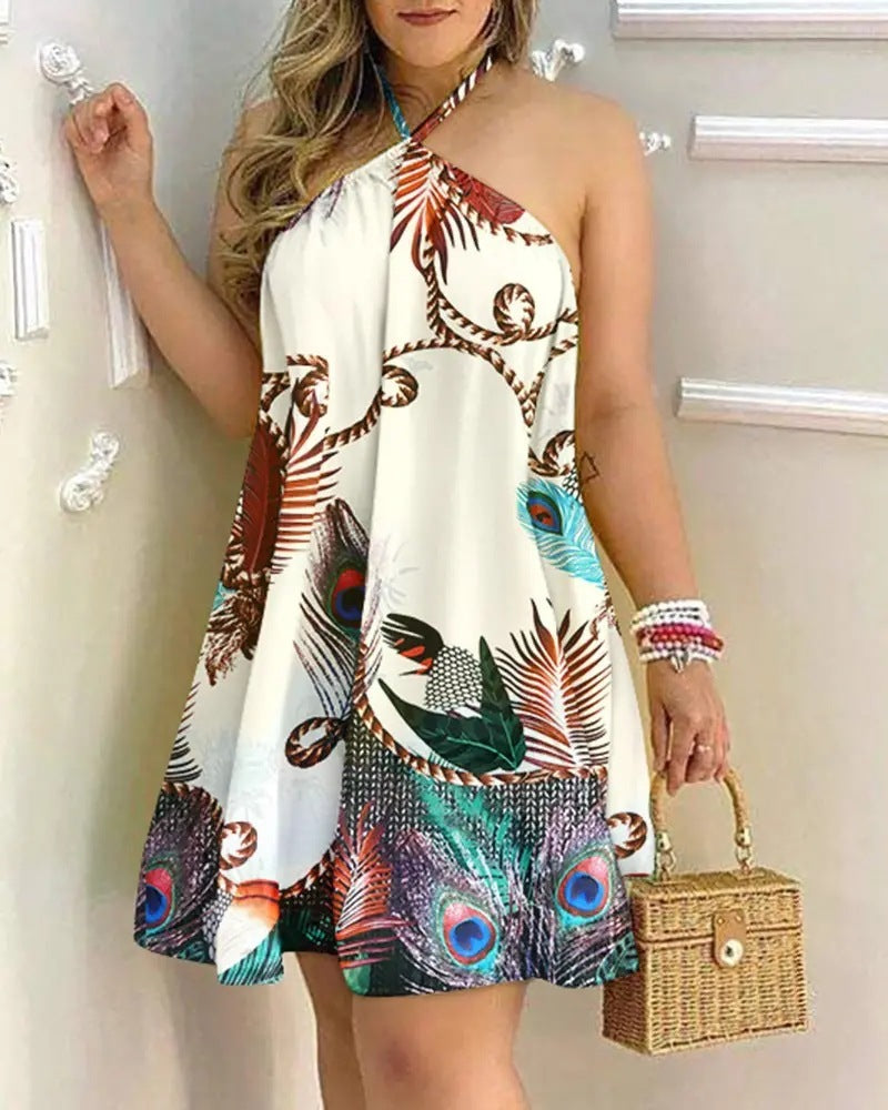 Summer Off-Shoulder Printed Dress